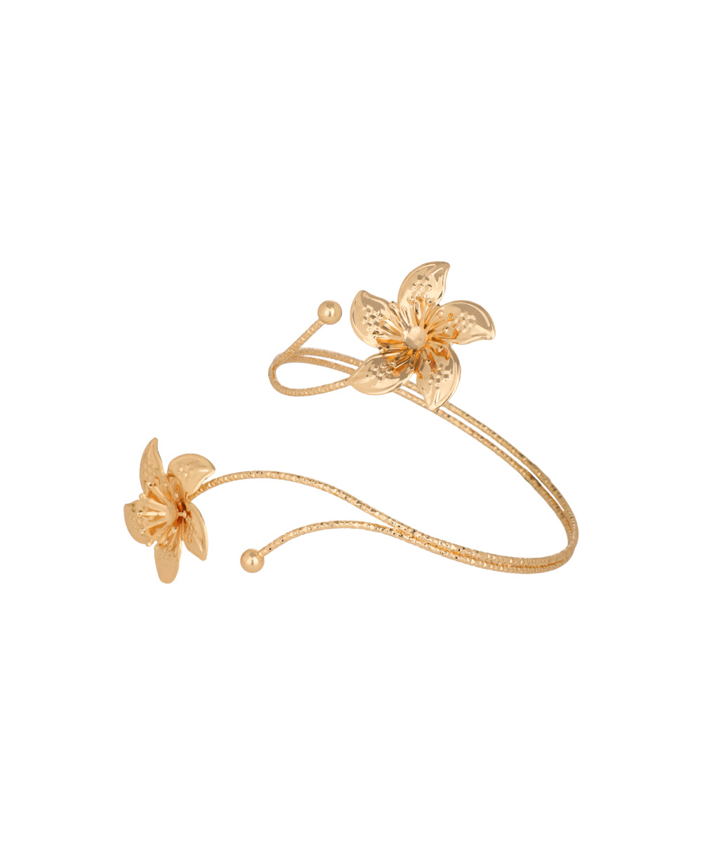 Floral Motif Open Arm Cuff | Stylika