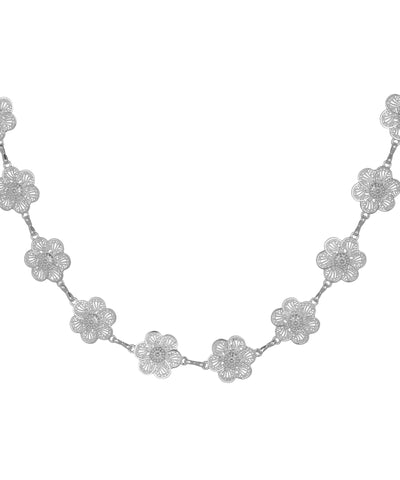 Waist chain featuring a recurring floral openwork motif