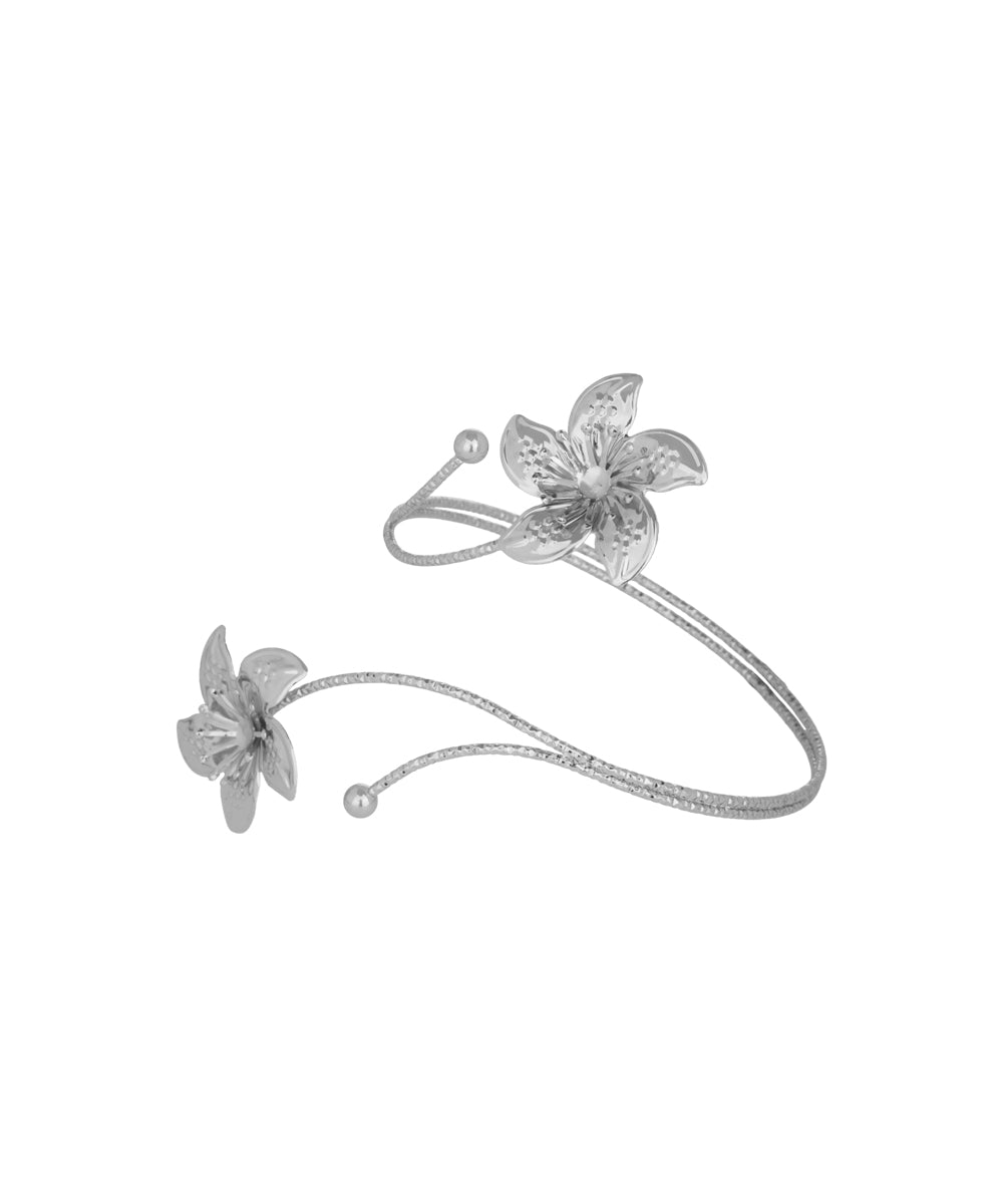 Floral Motif Open Arm Cuff | Stylika