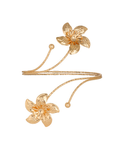 Floral Motif Open Arm Cuff | Stylika