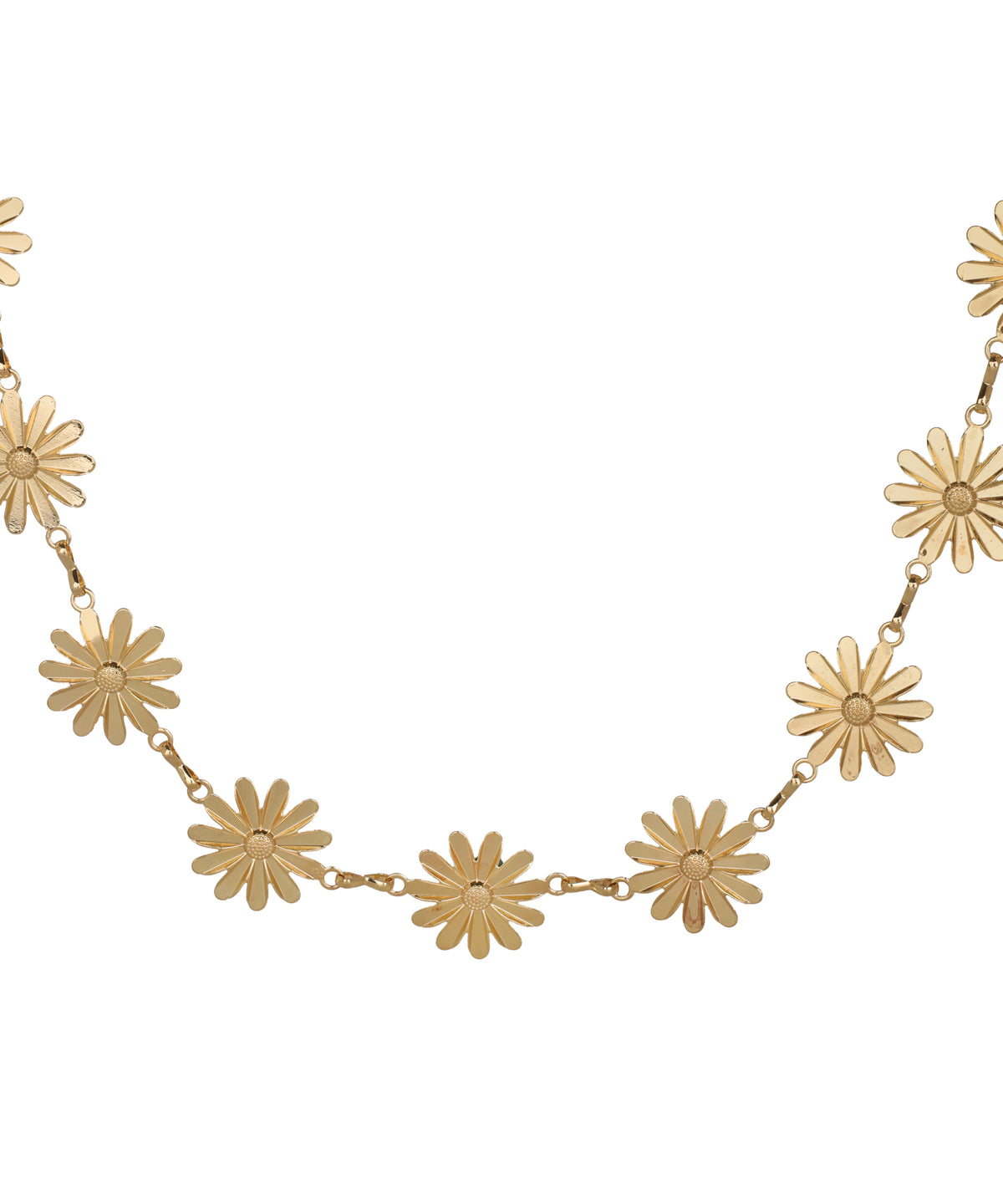 Waist chain with a delicate linked floral silhouette