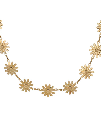 Waist chain with a delicate linked floral silhouette