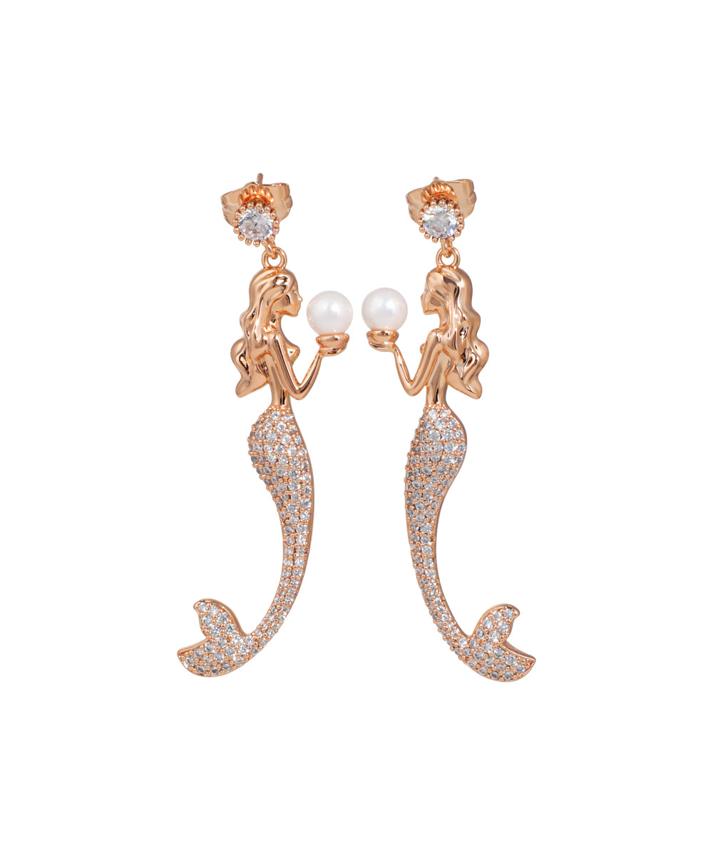 Mermaid Drop Earrings with Pearl Detail | Stylika