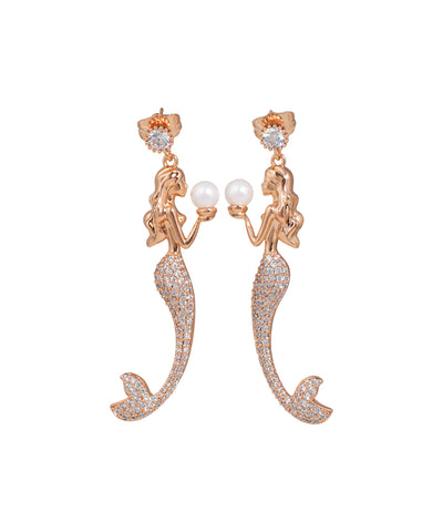 Mermaid Drop Earrings with Pearl Detail | Stylika
