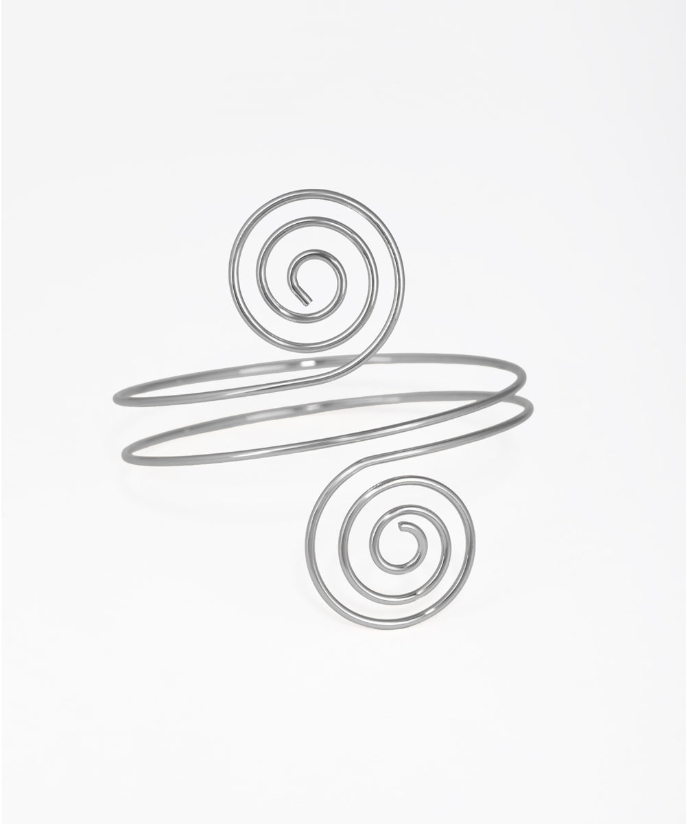 Contemporary Open Spiral Coil Upper Arm Cuff | Stylika