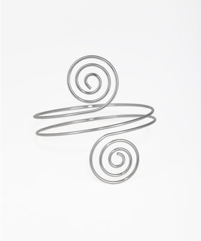 Contemporary Open Spiral Coil Upper Arm Cuff | Stylika