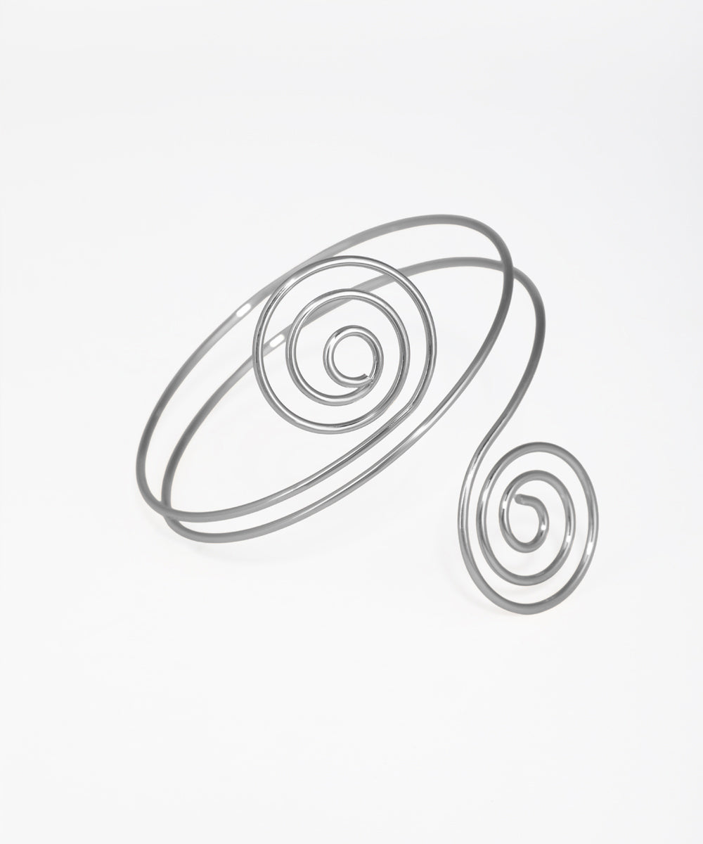 Contemporary Open Spiral Coil Upper Arm Cuff | Stylika