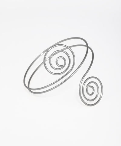 Contemporary Open Spiral Coil Upper Arm Cuff | Stylika