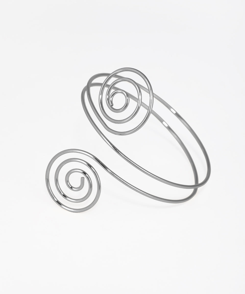 Contemporary Open Spiral Coil Upper Arm Cuff | Stylika