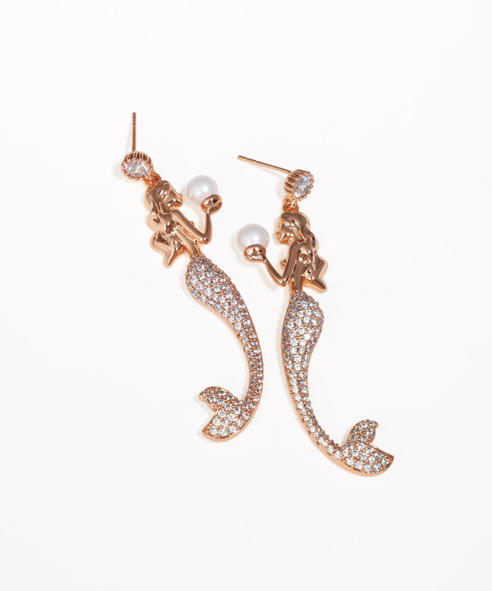 Mermaid Drop Earrings with Pearl Detail | Stylika