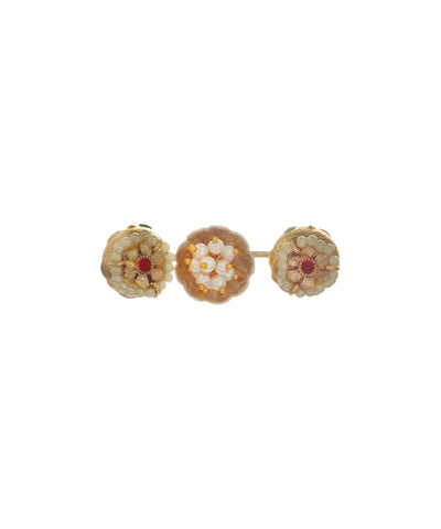 Intricate Floral Cluster Ethnic Double Finger Ring | Stylika