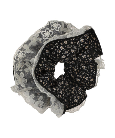 Floral Lace Trim Hair Scrunchie | STYLIKA