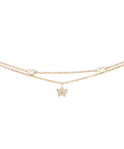 Butterfly Motif Layered Chain Anklet | Stylika