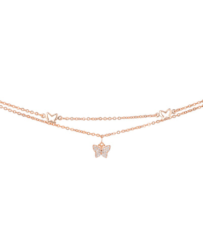 Butterfly Motif Layered Chain Anklet | Stylika