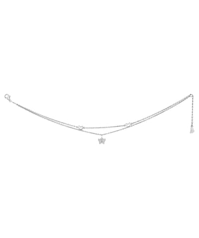 Butterfly Motif Layered Chain Anklet | Stylika