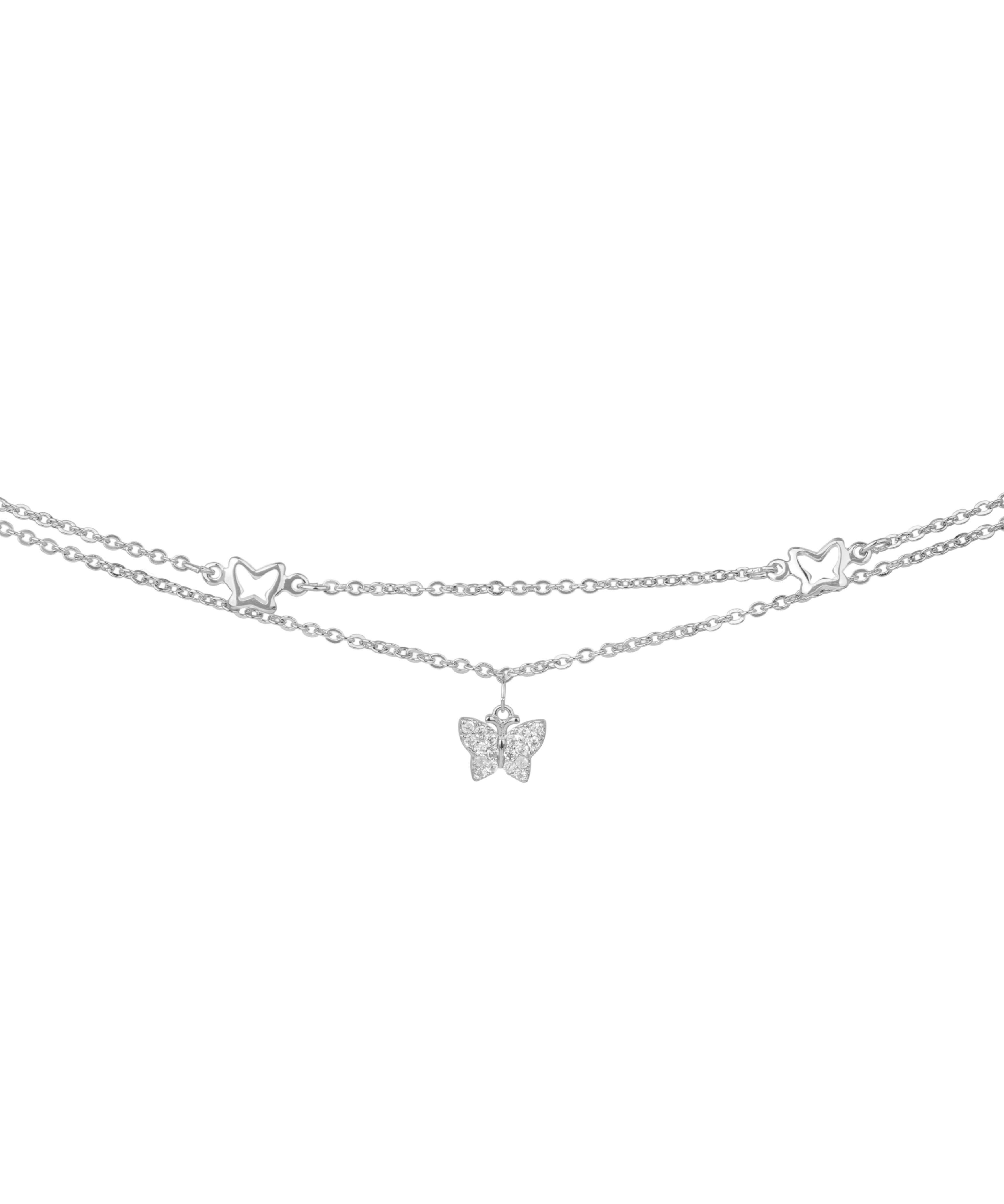 Butterfly Motif Layered Chain Anklet | Stylika