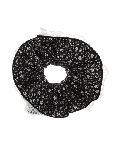 Floral Lace Trim Hair Scrunchie | STYLIKA