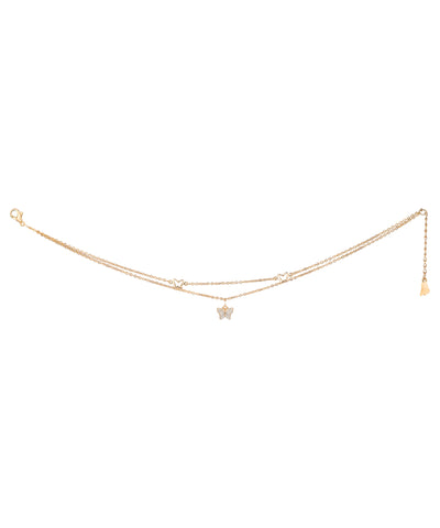 Butterfly Motif Layered Chain Anklet | Stylika
