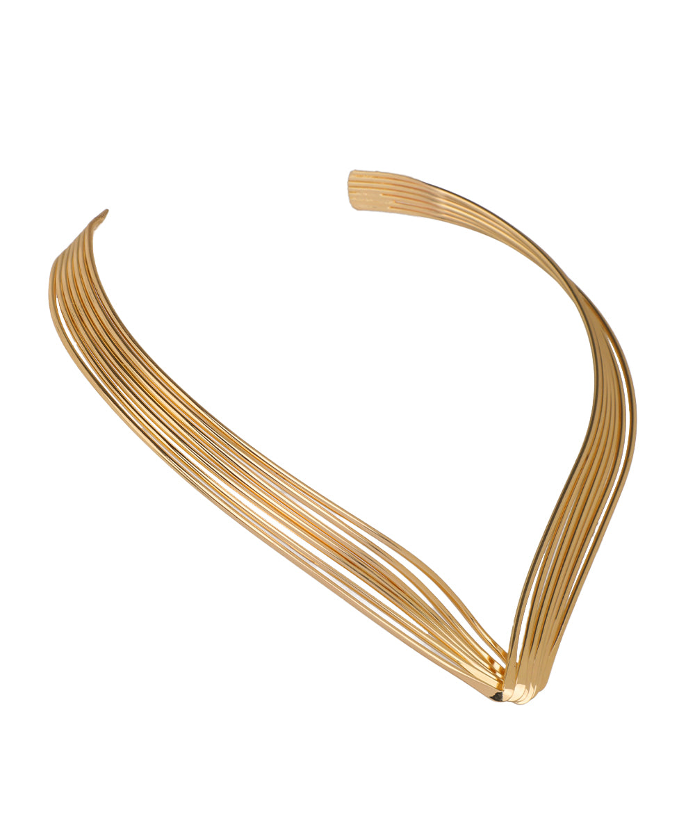 Multi-Strand V-Shaped Collar Necklace | Stylika