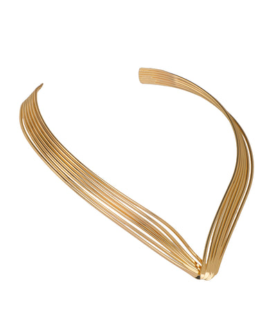 Multi-Strand V-Shaped Collar Necklace | Stylika
