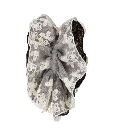 Floral Lace Trim Hair Scrunchie | STYLIKA