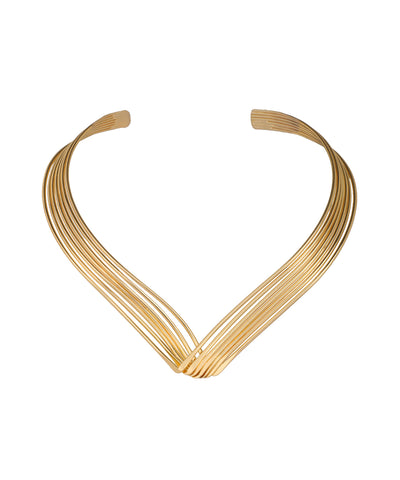 Multi-Strand V-Shaped Collar Necklace | Stylika