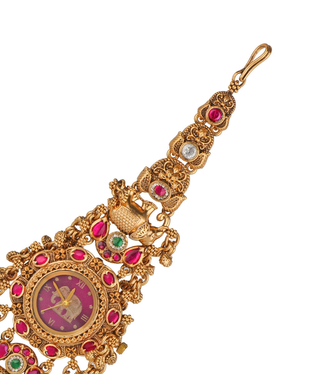 Heritage bracelet watch with decorative stone inlay detail