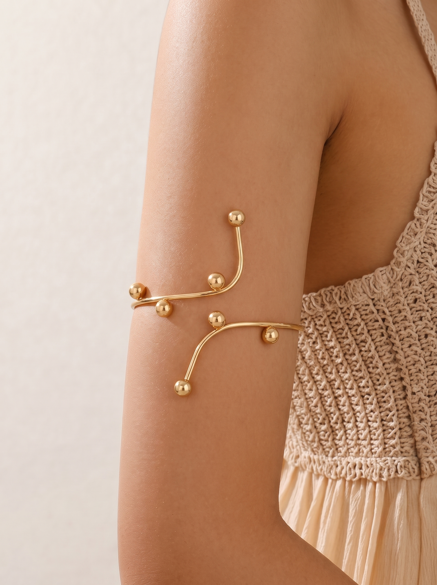 Minimalist Ball Detail Arm Cuff | Stylika