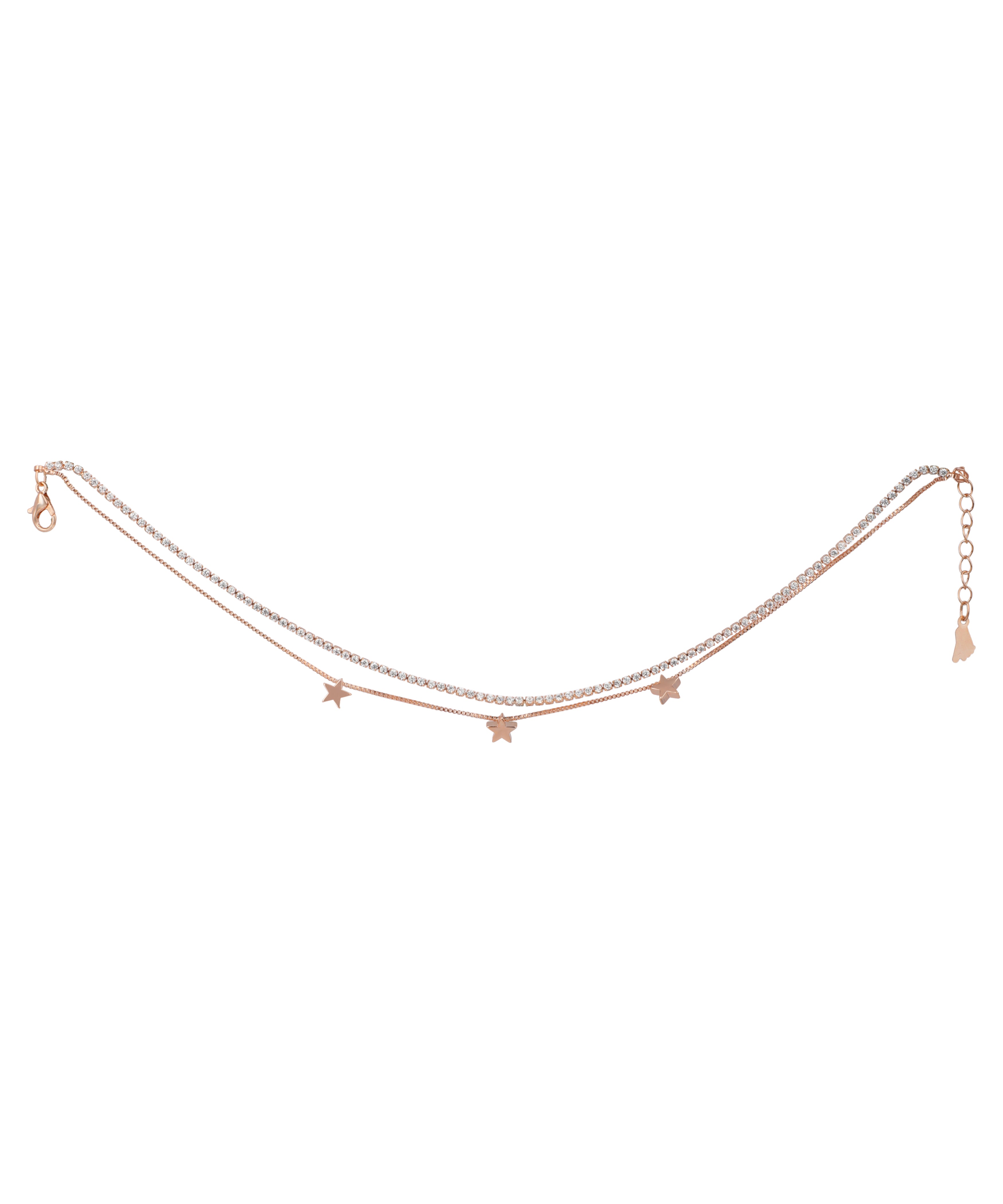 Double Layer Star Charm Anklet | Stylika