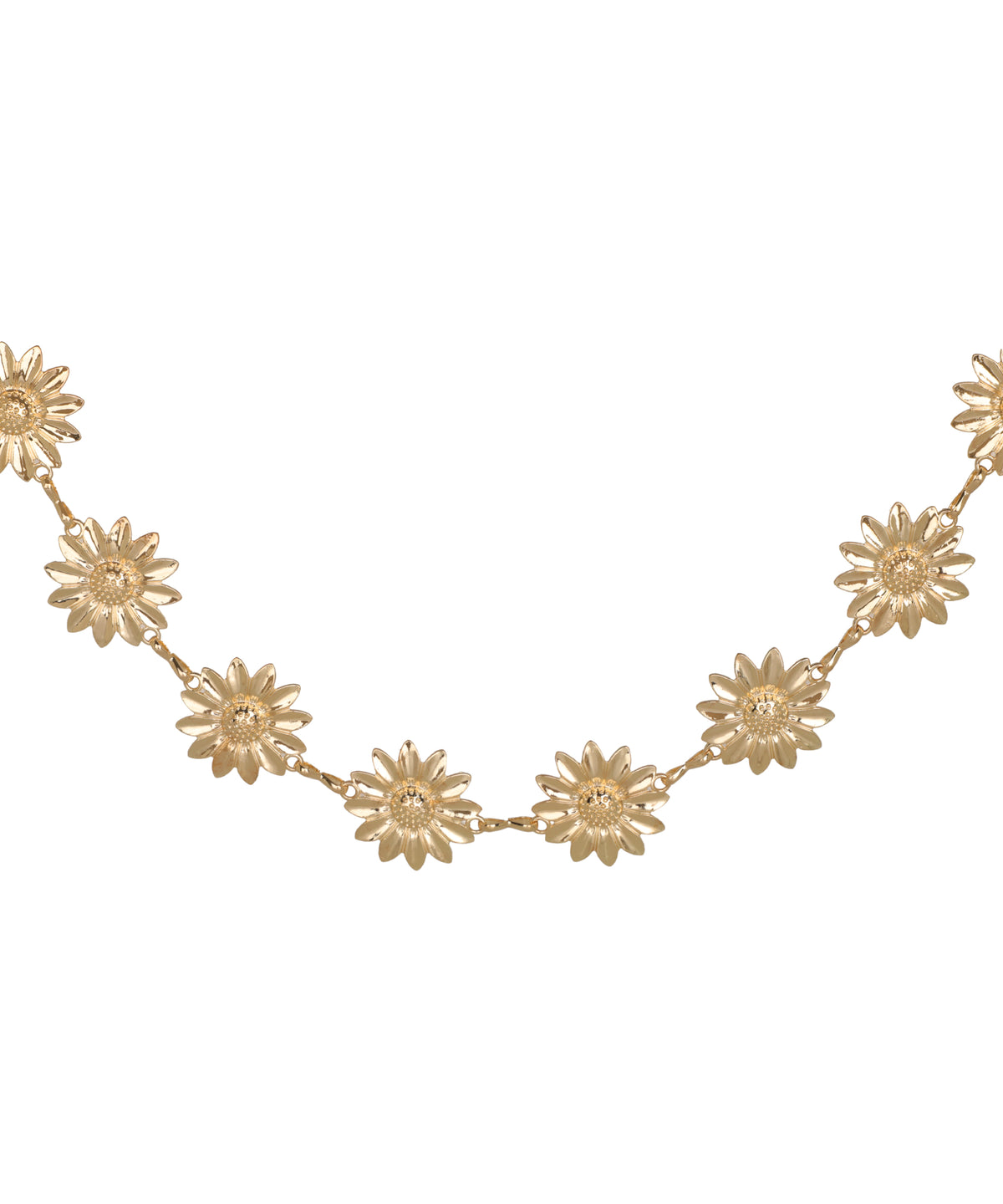 Waist chain with a long link structure and floral elements