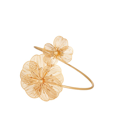 Floral Motif Open Arm Cuff | Stylika