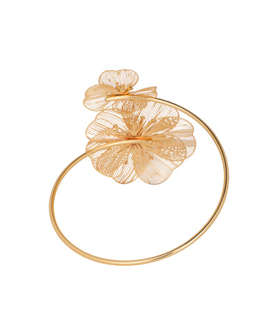 Floral Motif Open Arm Cuff | Stylika