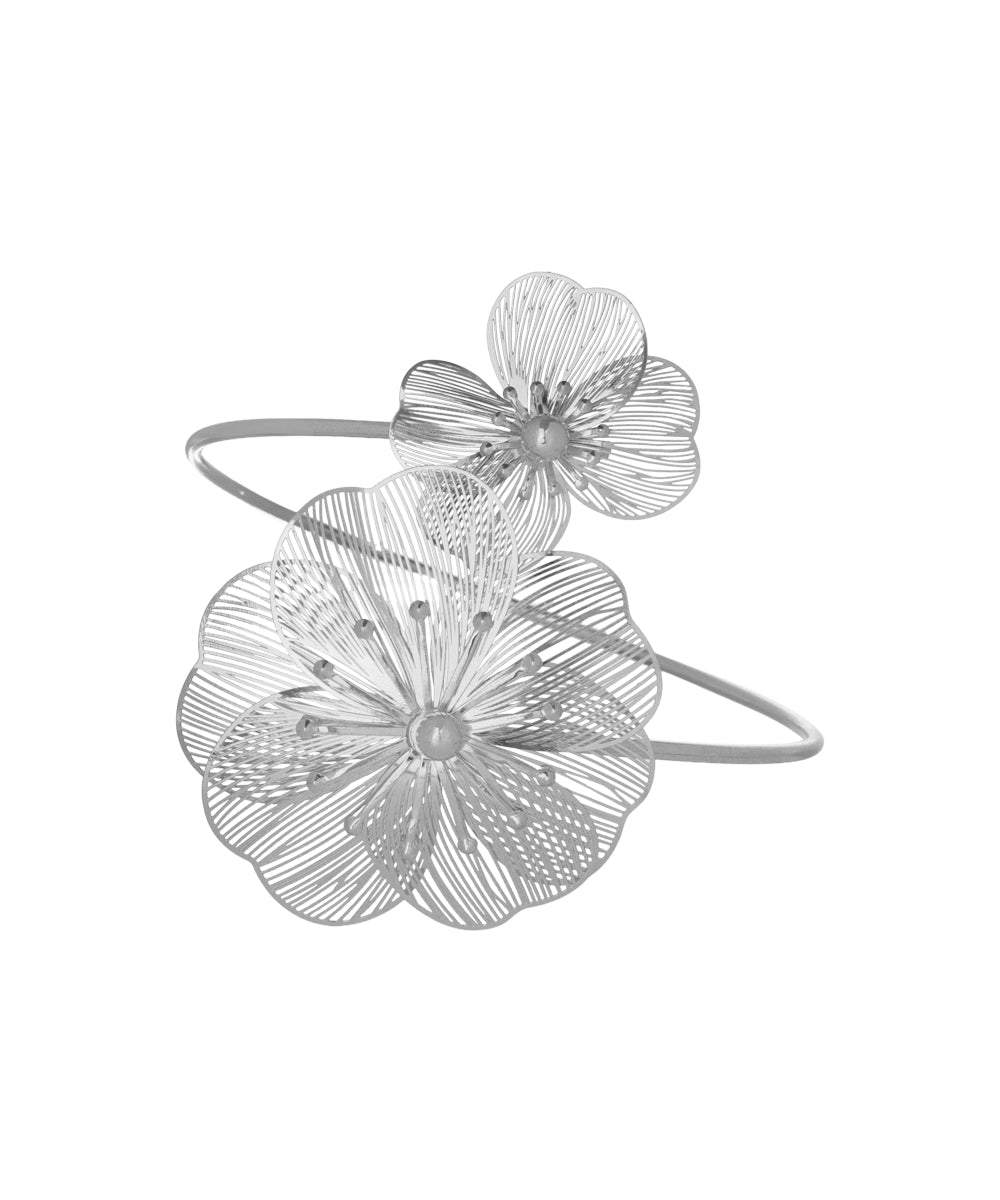 Floral Motif Open Arm Cuff | Stylika