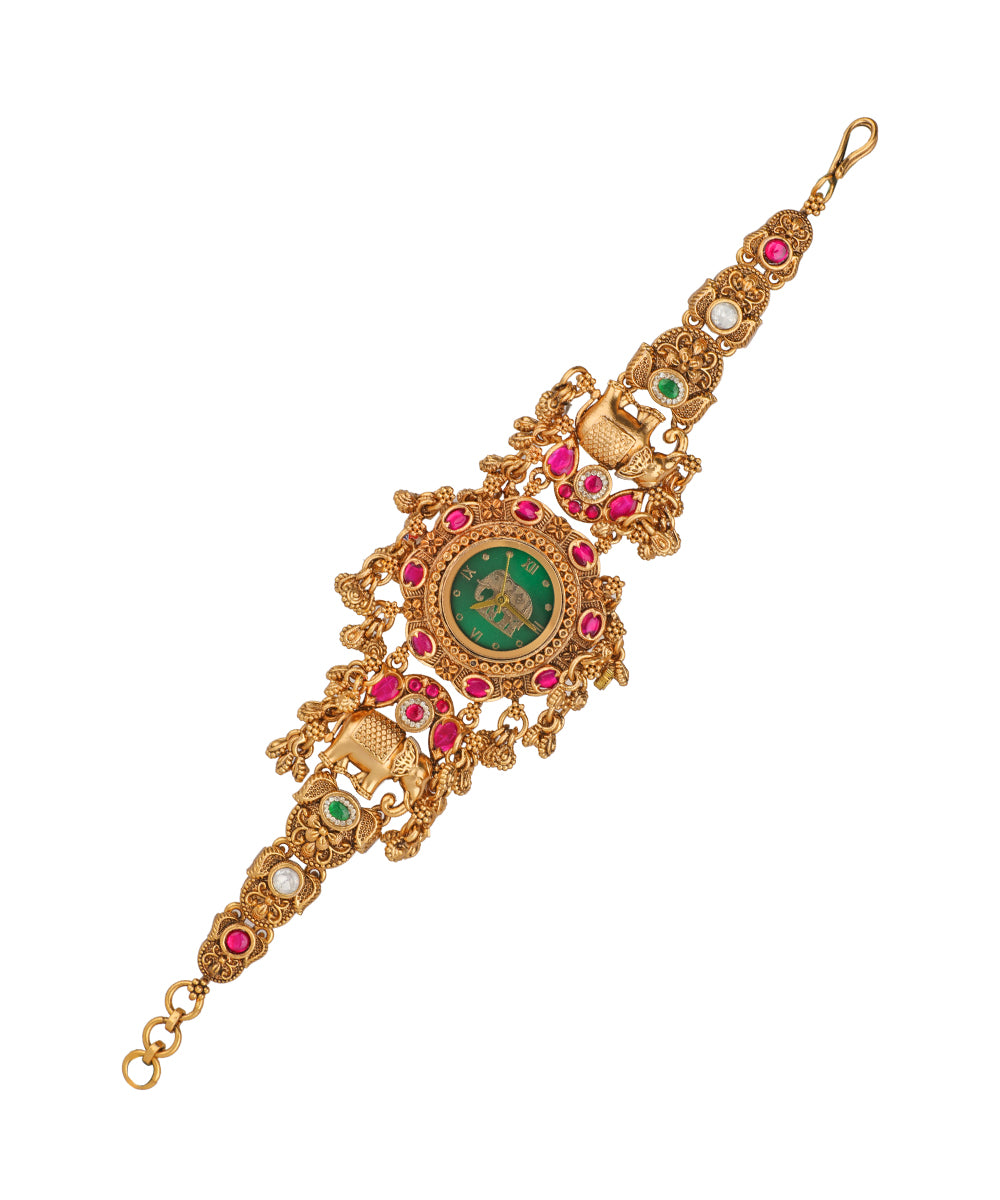 Heritage Bracelet Watch with ornate elephant motifs