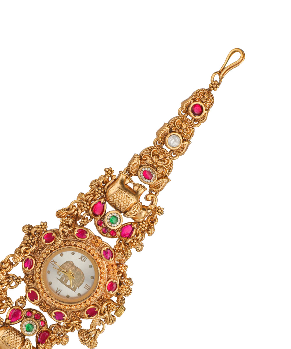Heritage bracelet watch with decorative stone accents