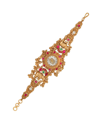 Heritage bracelet watch with ornate elephant motif