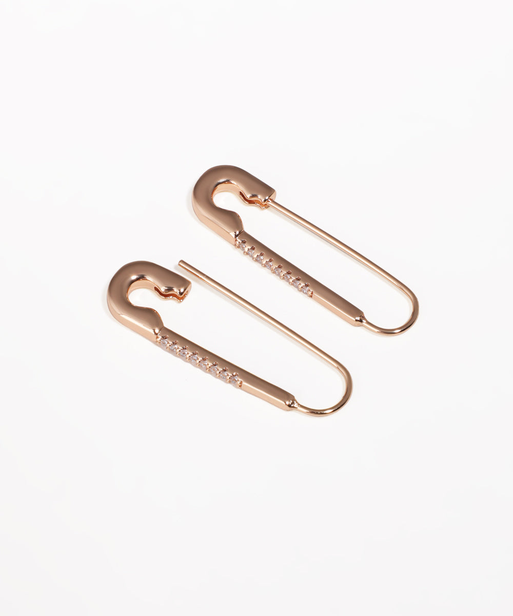 Urban Edge Safety Pin Inspired Drop Earrings | Stylika