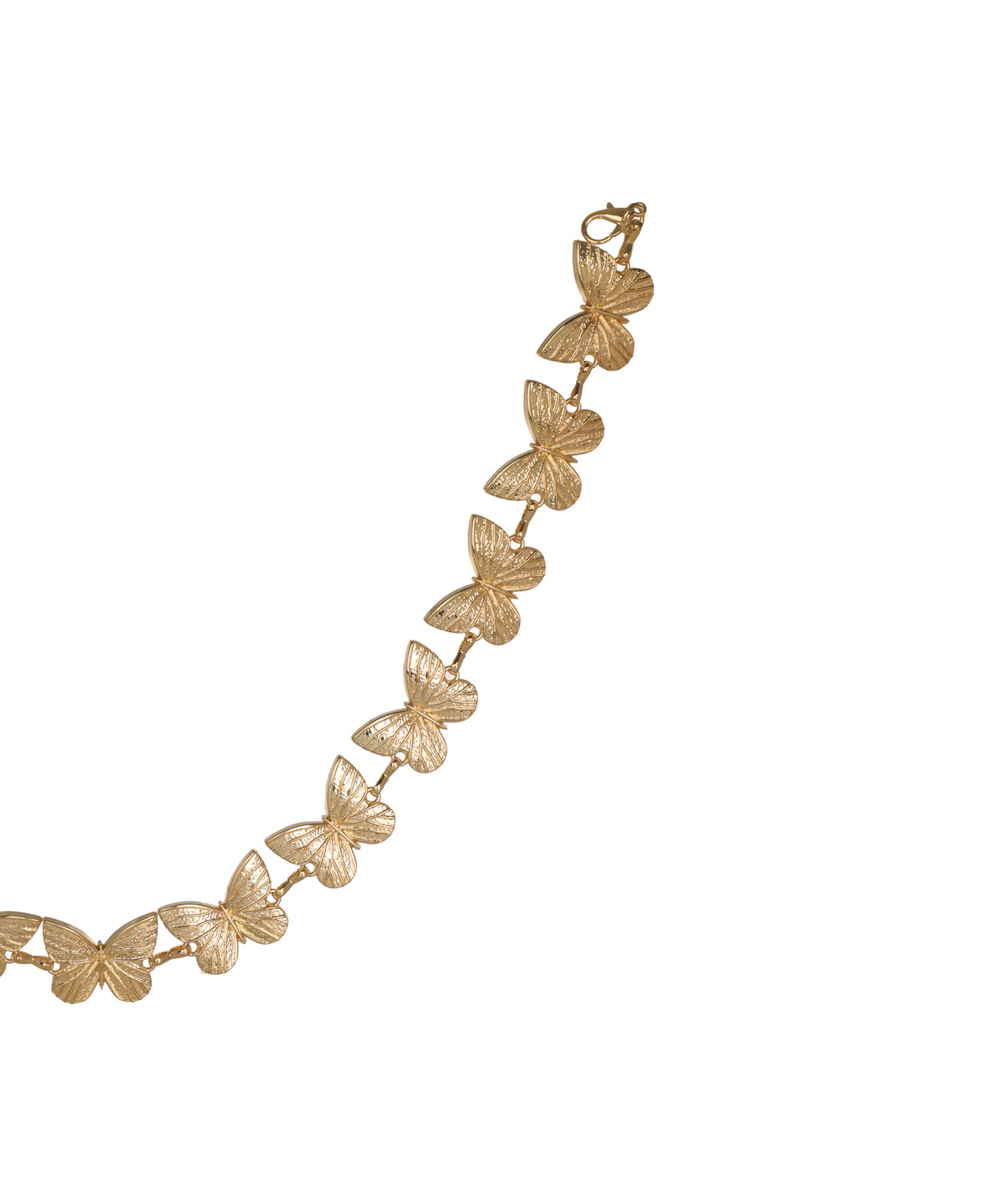Waist chain showing butterfly links in an arranged series