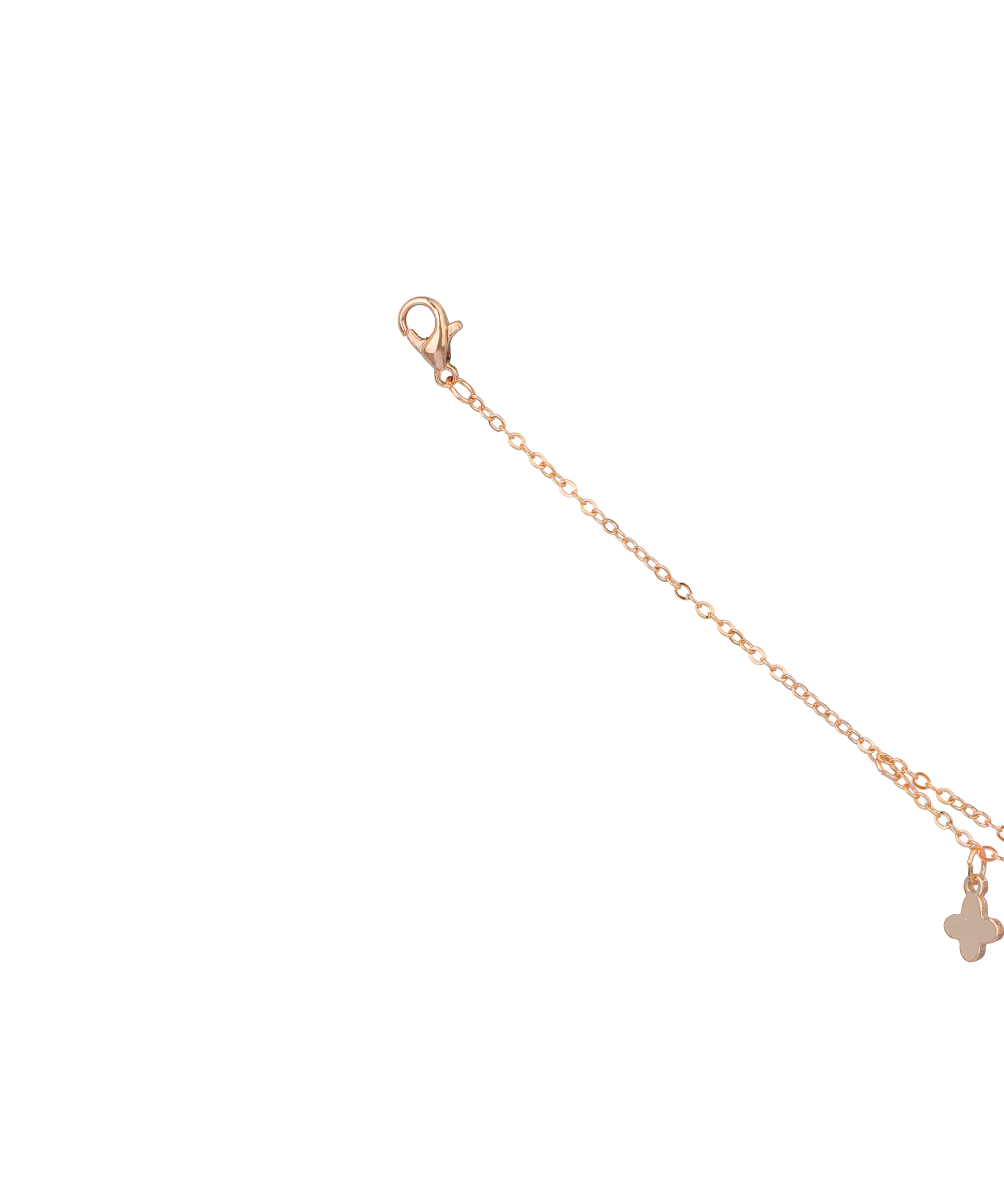 Double Chain Clover Charm Anklet | Stylika