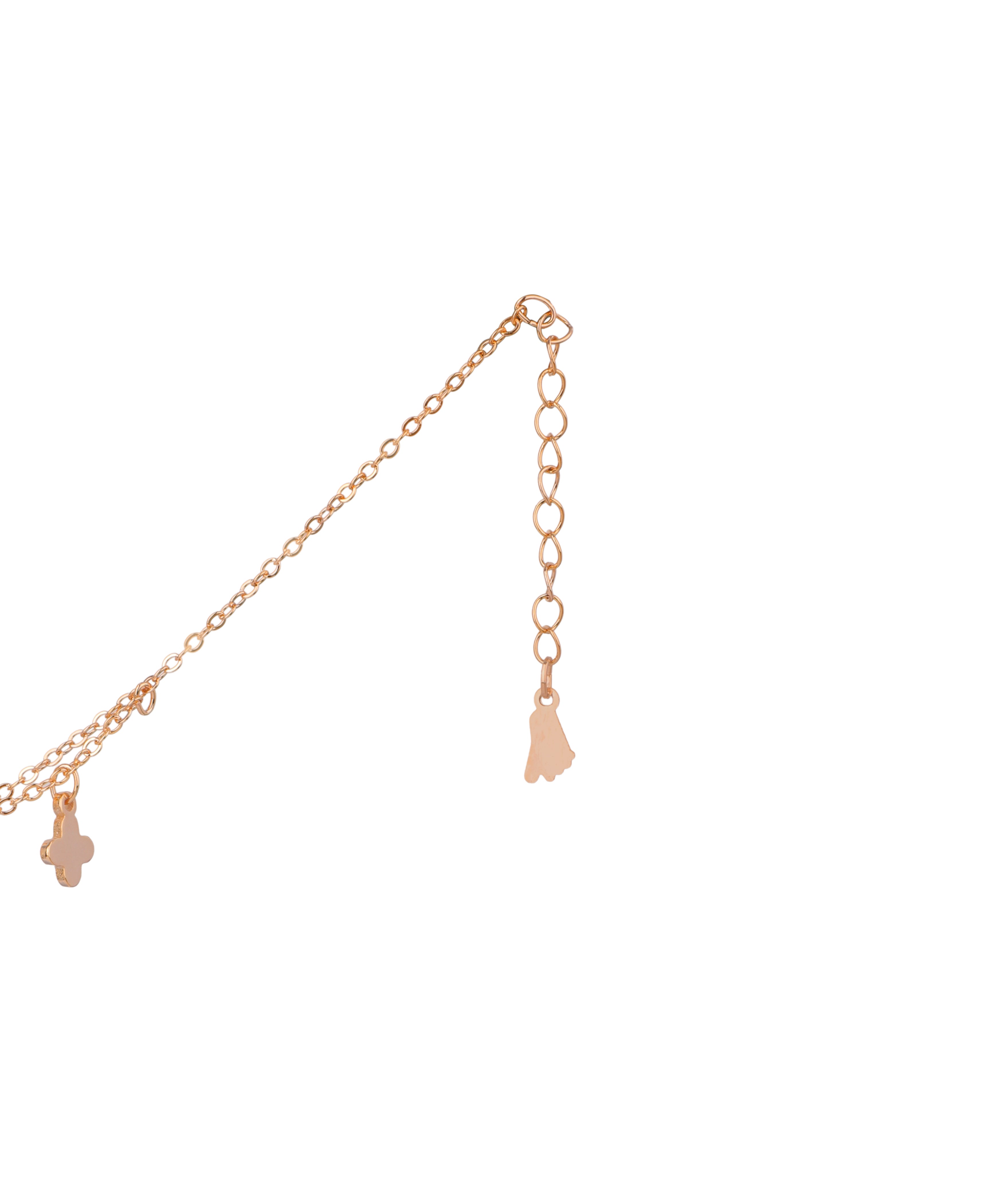 Double Chain Clover Charm Anklet | Stylika