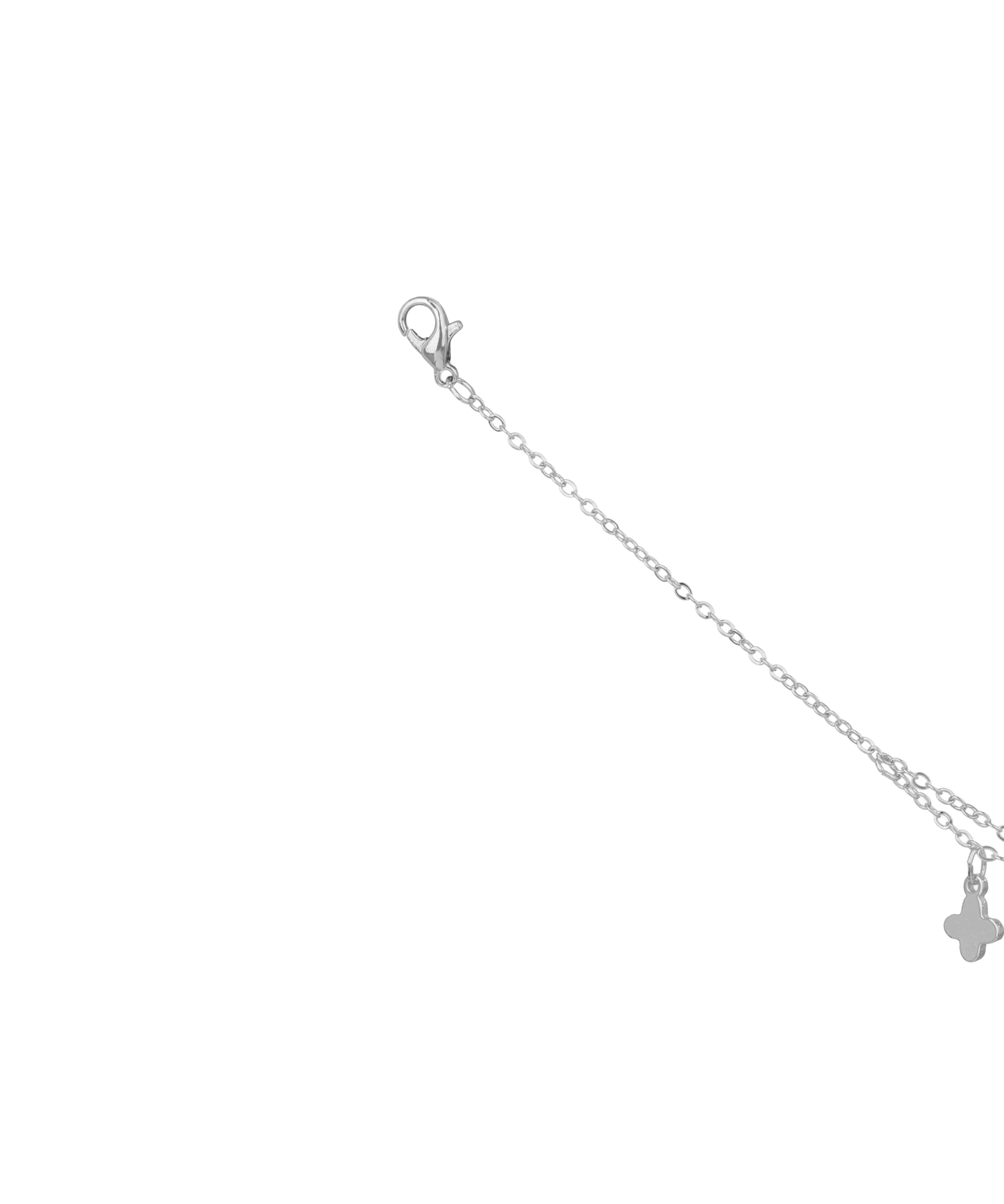 Double Chain Clover Charm Anklet | Stylika