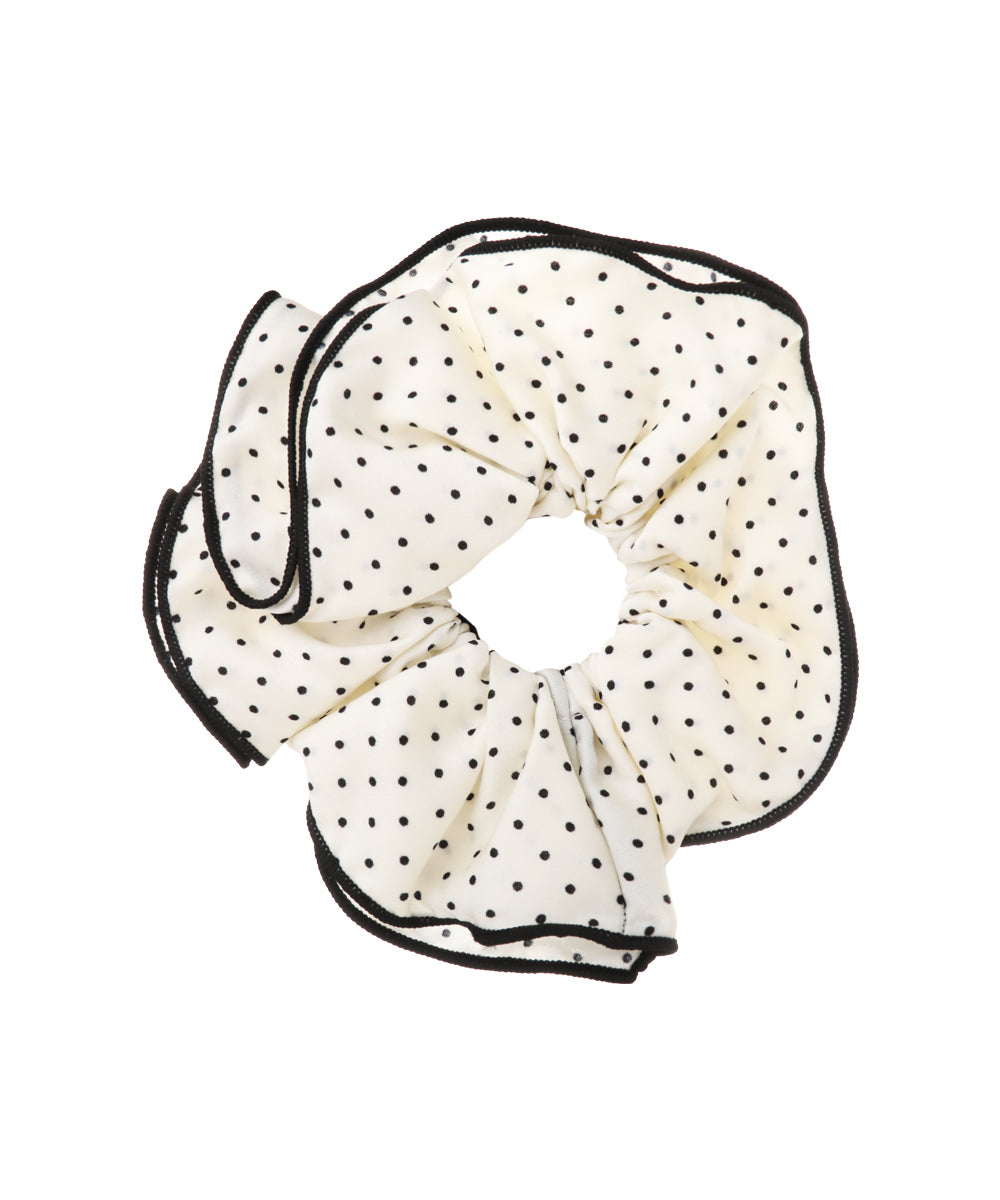 Polka Dot Ruffle Hair Scrunchie | STYLIKA