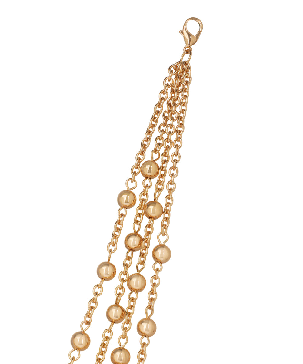 Layered Multi Strand Bead Detail Necklace | Stylika