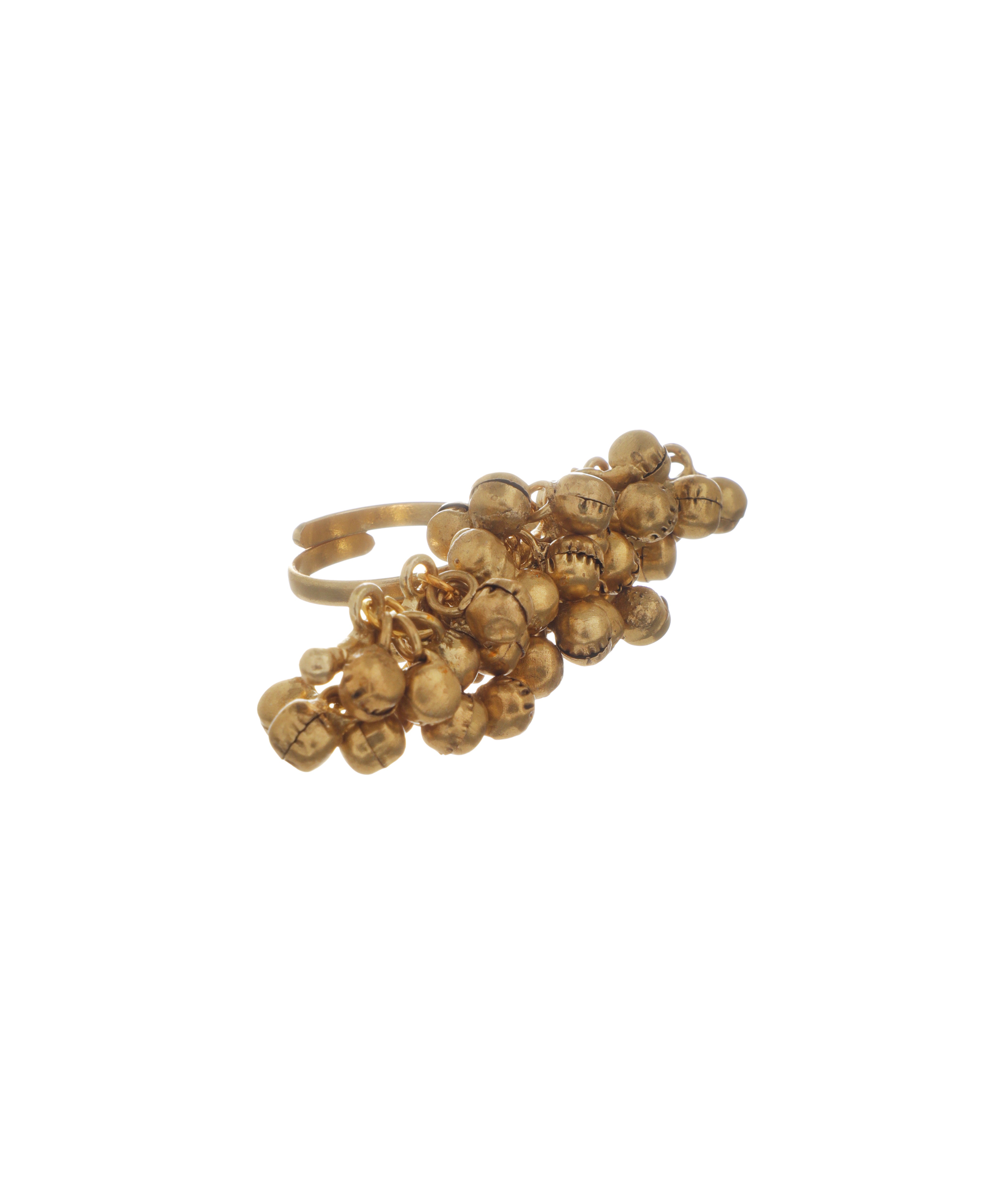 Statement Ghungroo Cluster Ethnic Double Finger Ring | Stylika