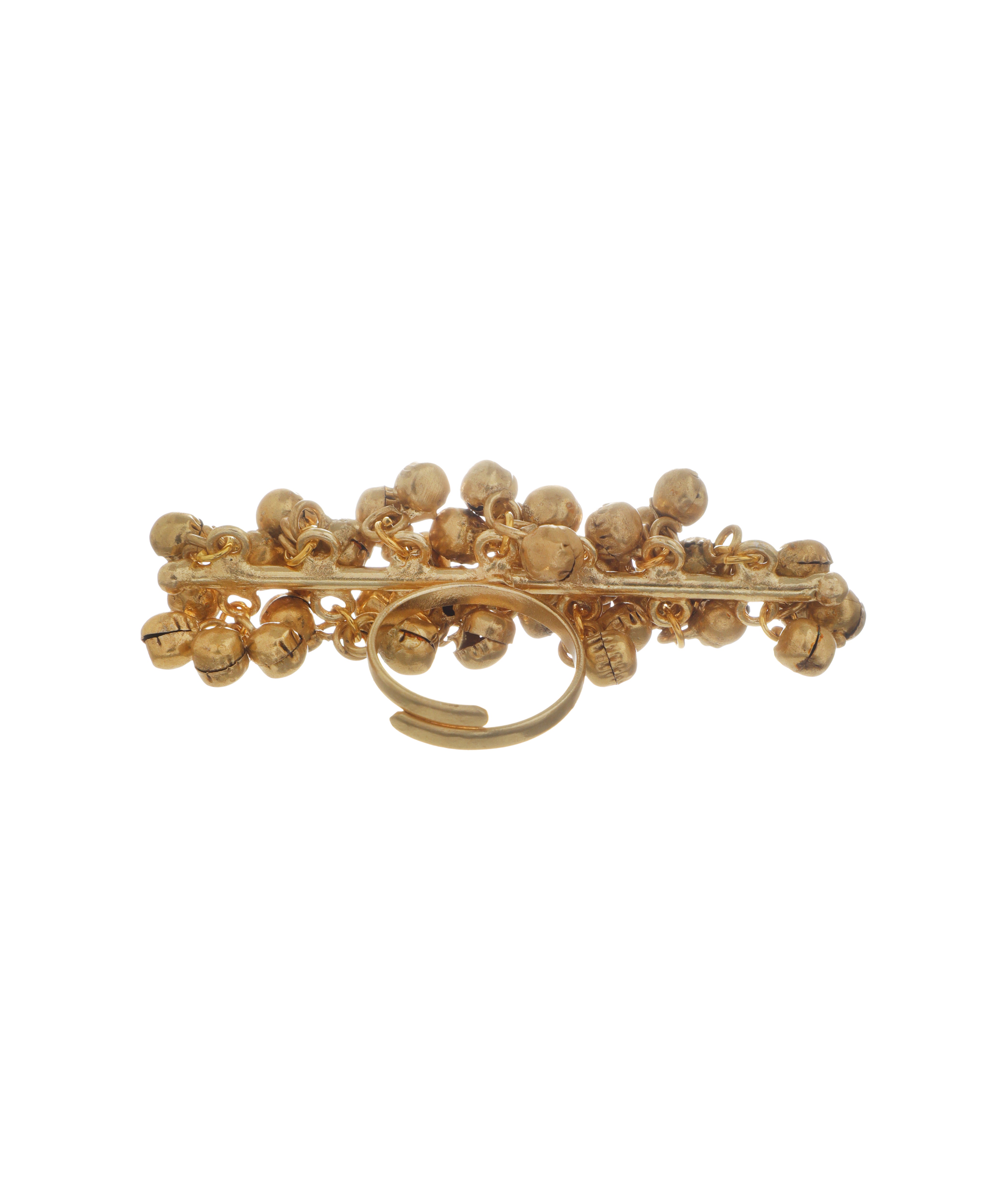 Statement Ghungroo Cluster Ethnic Double Finger Ring | Stylika