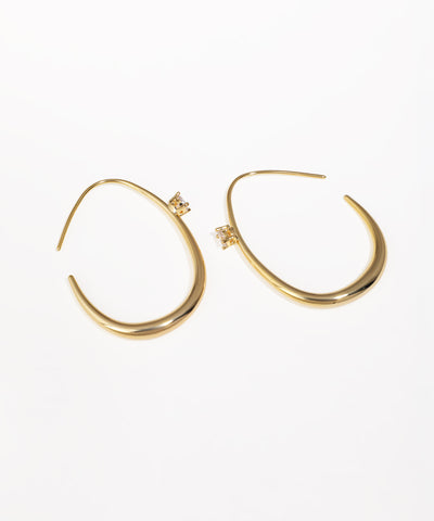 Sleek Hoop Earrings with Solitaire Detail | Stylika