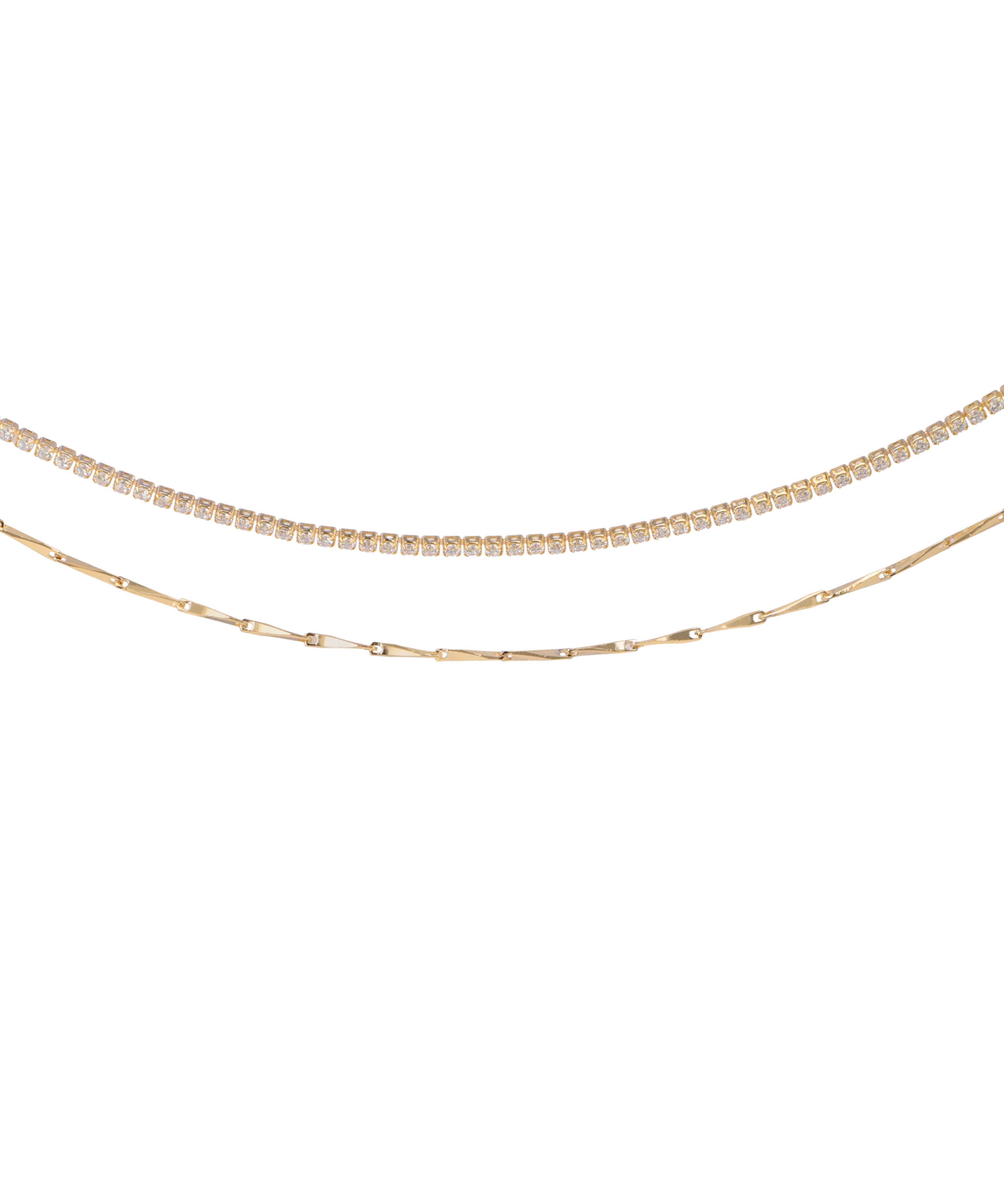 Double Layer Crystal Style Detail Anklet | Stylika