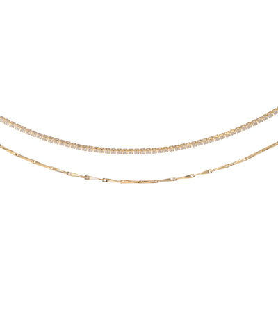 Double Layer Crystal Style Detail Anklet | Stylika