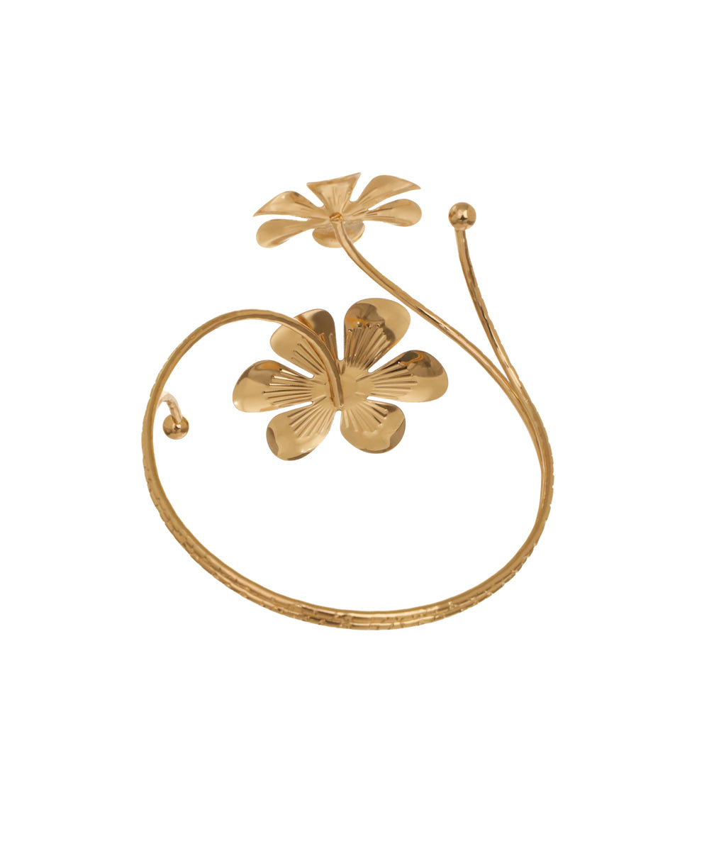 Sculpted Floral Winding Arm Cuff for Ethnic & Western Looks | Stylika