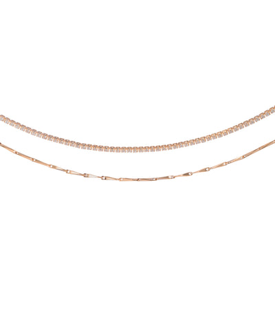 Double Layer Crystal Style Detail Anklet | Stylika